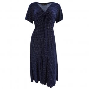 Kjole Med Prikker Marine Bl