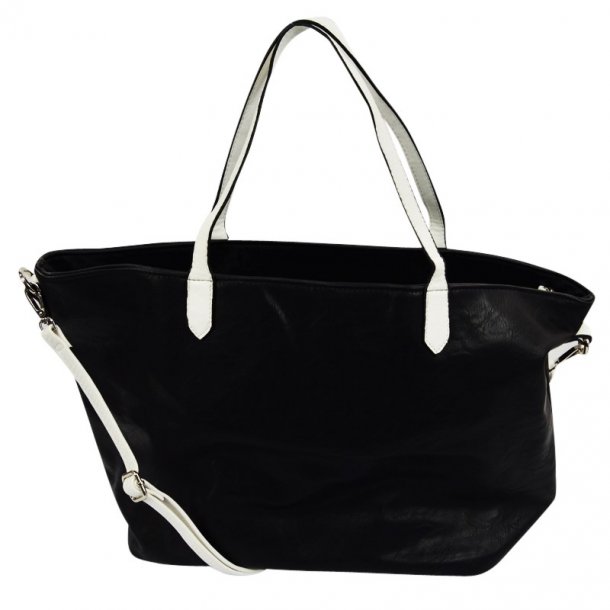 Sort Taske Med Hvid Flet