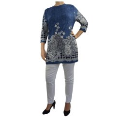 Tunika Med Denim Print