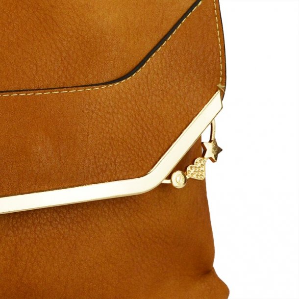 Skuldertaske Med Guld Detalje