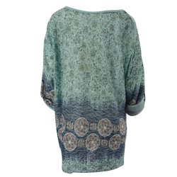 Let Bomuldsbluse Turkis Grn