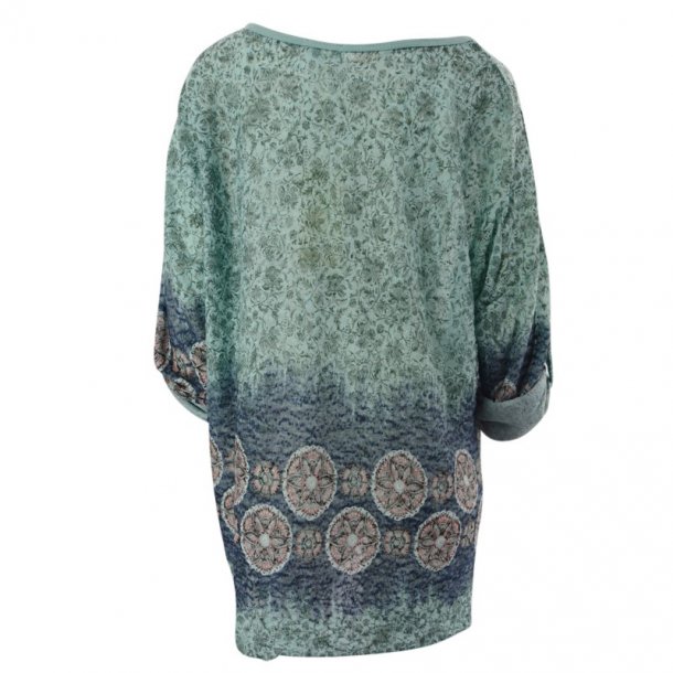 Let Bomuldsbluse Turkis Grn
