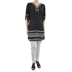 Tunika Med Bindebnd Sort