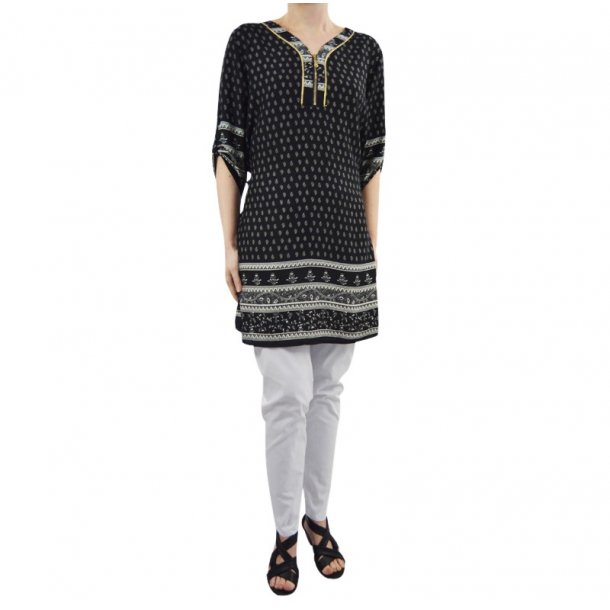 Tunika Med Bindebnd Sort