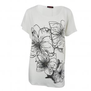 T-shirt Med Print Hvid