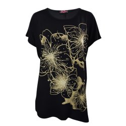 T-shirt Med Print Sort