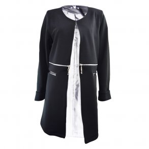 Jakke Med Lynls Detalje Sort