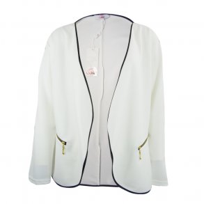 Jakke Med Lderkant Hvid