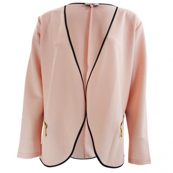 Jakke Med Lderkant Sort