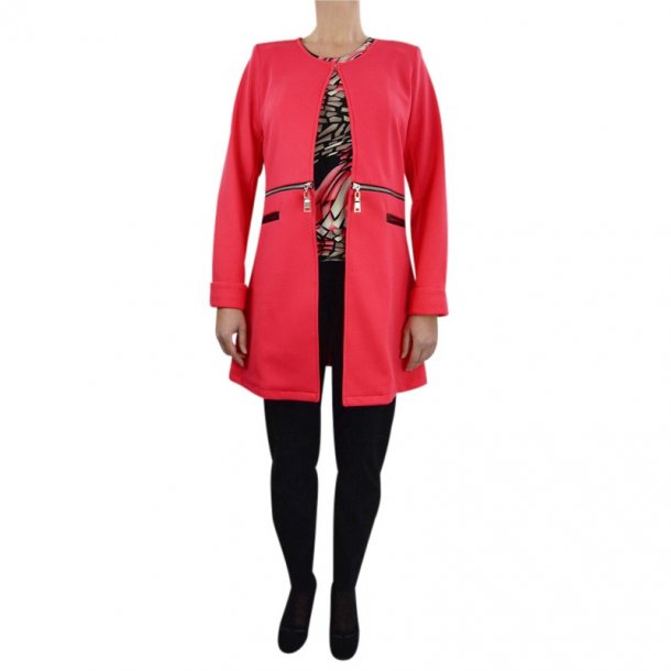 Jakke Med Lynls Detalje Hvid