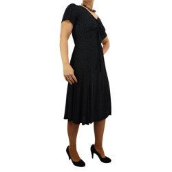 Kjole Med Prikker Marine Bl