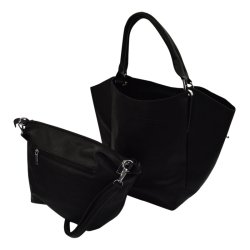 Stor sort taske med ekstra lille taske