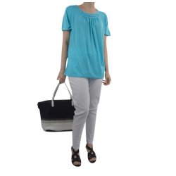 Sort Taske Med Hvid Flet