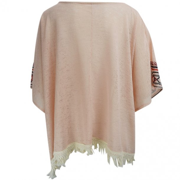 Bluse Med Frynser Koral