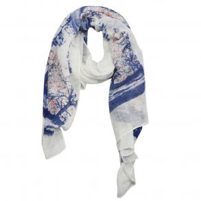 Trklde Med Tr Motiv Bl/Hvid/Koral