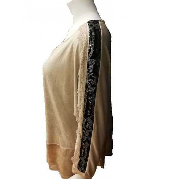 Nude Bluse med Blonde