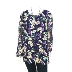 Plisseret Bluse med Mnster