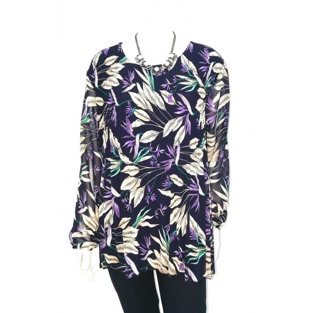 Plisseret Bluse med Mnster