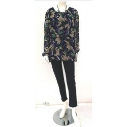 Plisseret Bluse med Mnster