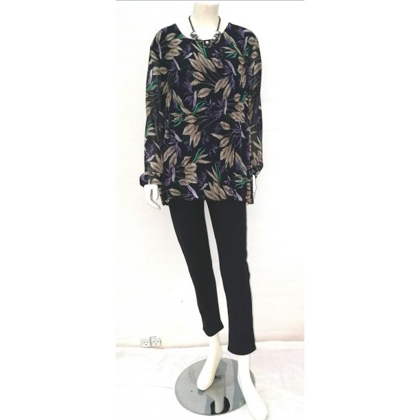 Plisseret Bluse med Mnster