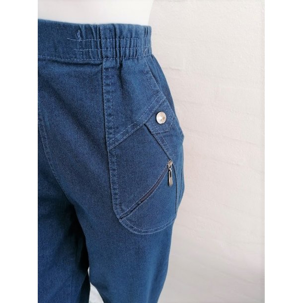 Bomulds Buks Med Superstretch - Cowboy