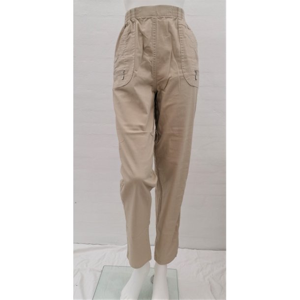 Bomulds Buks Med Superstretch - Sand