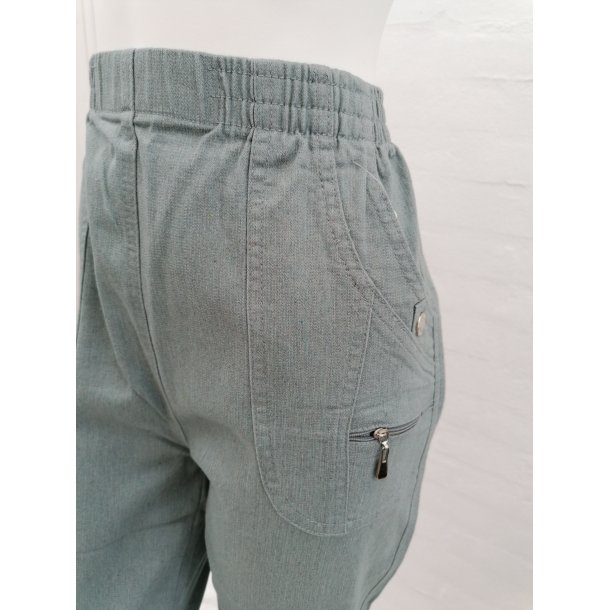 Bomulds Buks Med Superstretch - Meleret Sgrn