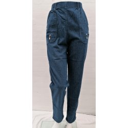 Bomulds Buks Med Superstretch - Meleret Cowboy