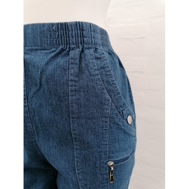 Bomulds Buks Med Superstretch - Meleret Cowboy