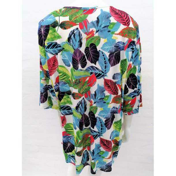 Lang T-shirt med blad mnster - Plus size