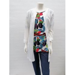 Lang T-shirt med blad mnster - Plus size