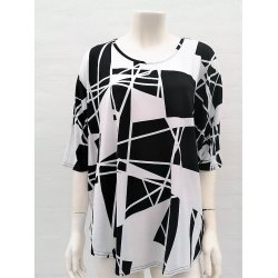 Viskose Bluse Med Grafisk Print
