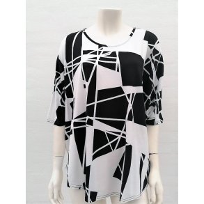 Viskose Bluse Med Grafisk Print