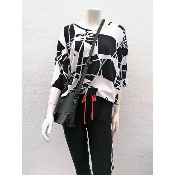 Viskose Bluse Med Grafisk Print