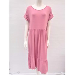 T-shirt Kjole i midi-lngde - Rosa