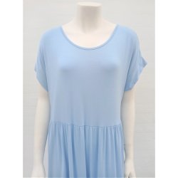 T-shirt Kjole i midi-lngde - Lysebl