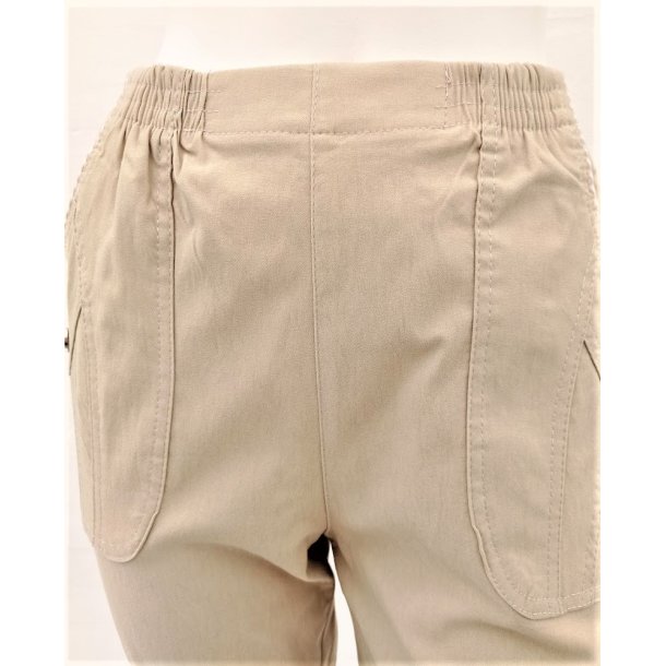 Buks Med Superstretch &amp; Stribe Ved Lomme - Sand