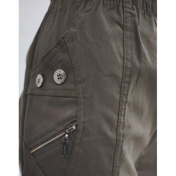 Bukser Med Superstretch Og High Waist Mrk Olivengrn