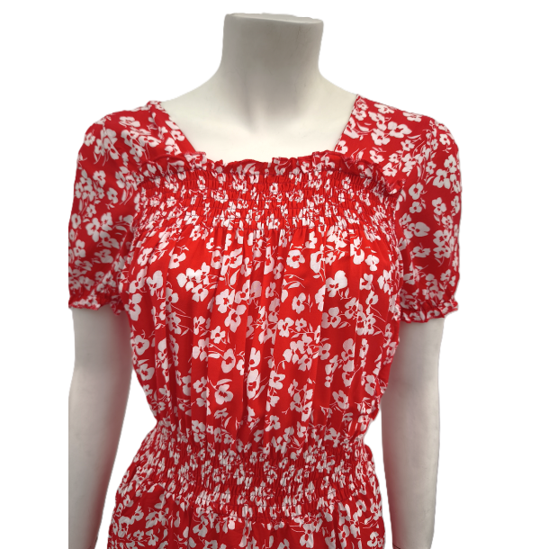 Kjole Med Elastik i Taljen