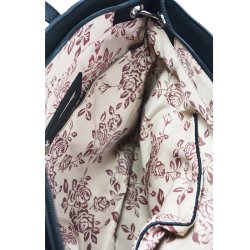 Stor sort taske med chrom detaljer