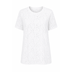 T-shirt med Broderi Angaise