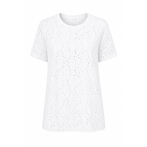 T-shirt med Broderi Angaise