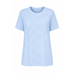 T-shirt med Broderi Angaise