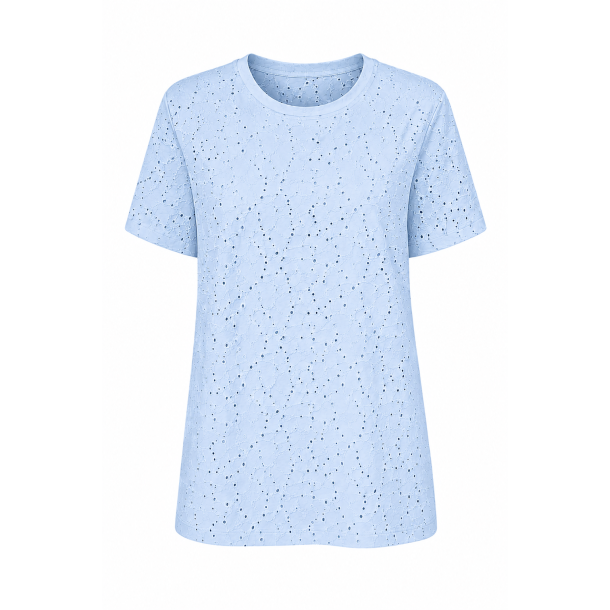 T-shirt med Broderi Angaise