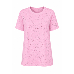 T-shirt med Broderi Angaise