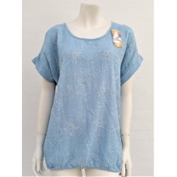 Bluse med Bindebnd i Bunden