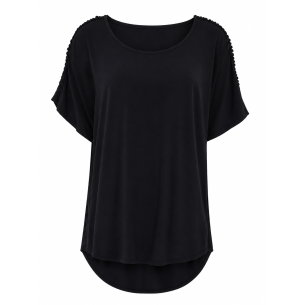 Bluse Med Blondedetalje
