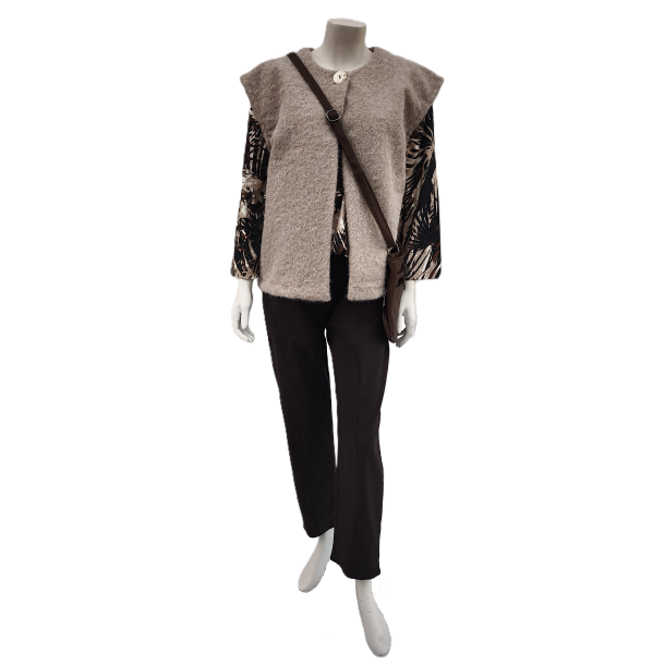 Bukser Med Superstretch Og High Waist Mrke Brun